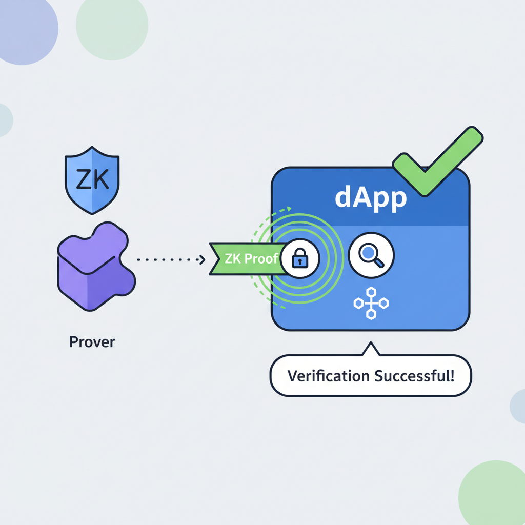 sharing zk proof to dApp, verification success animation